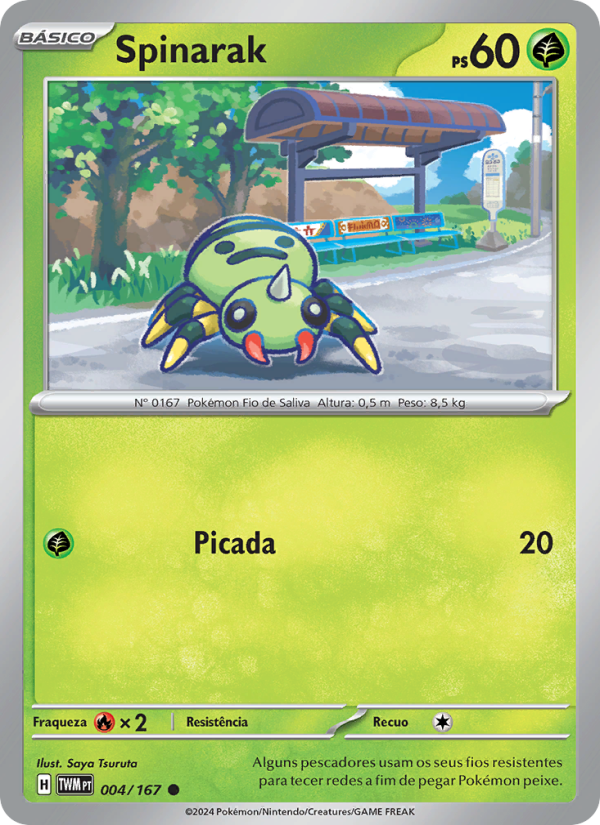 Spinarak 004 — Twilight Masquerade (Portuguese Pokémon TCG card)