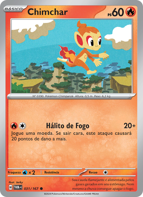 Chimchar 031 — Máscaras do Crepúsculo (Portuguese Pokémon TCG card)