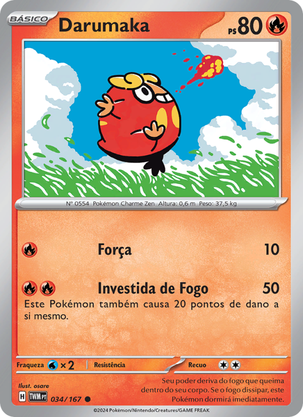 Darumaka 034 — Máscaras do Crepúsculo (Portuguese Pokémon TCG card)