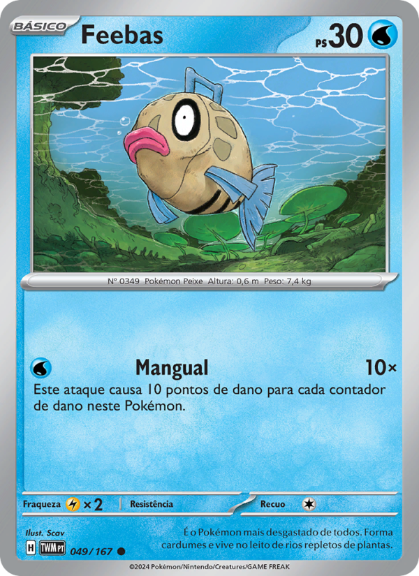 Feebas 049 — Máscaras do Crepúsculo (Portuguese Pokémon TCG card)