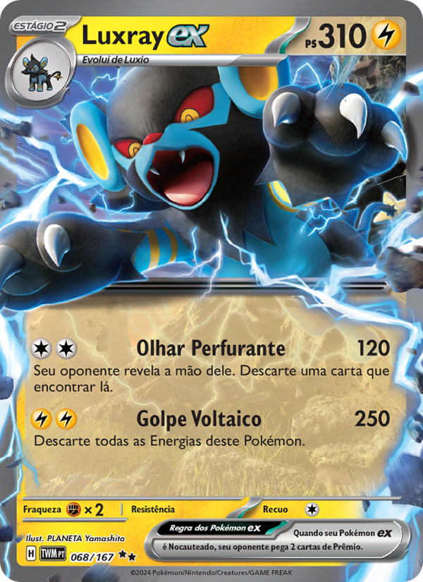 Luxray ex 068 — Máscaras do Crepúsculo (Portuguese Pokémon TCG card)