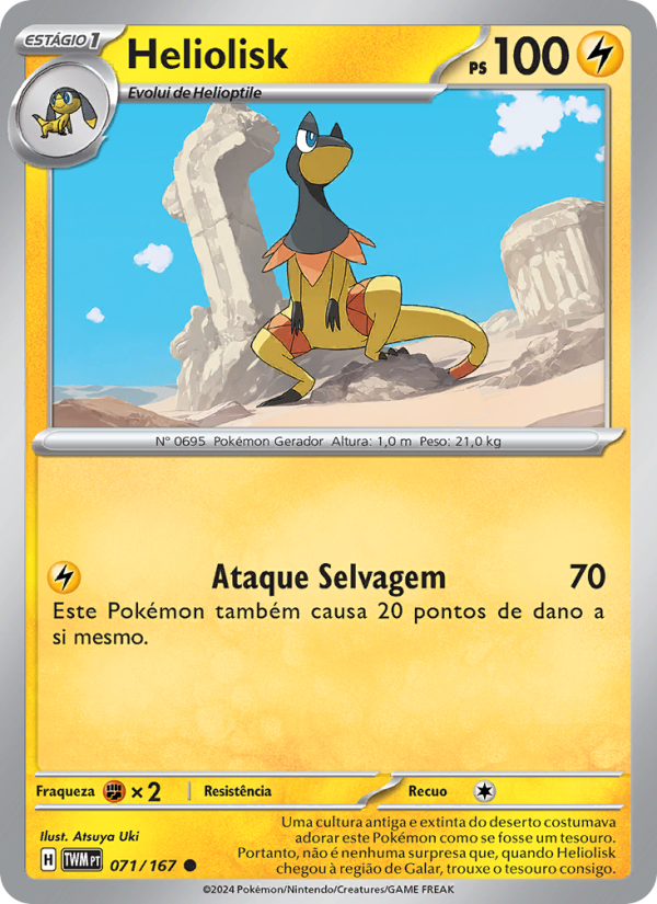 Heliolisk 071 — Máscaras do Crepúsculo (Portuguese Pokémon TCG card)
