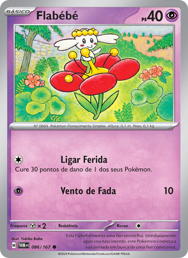 Flabébé 086 — Máscaras do Crepúsculo (Portuguese Pokémon TCG card)