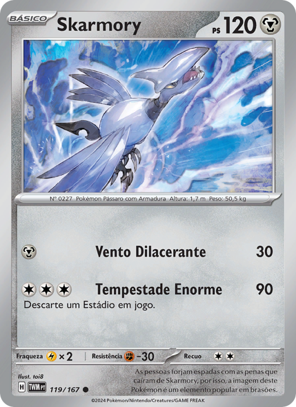 Skarmory 119 — Máscaras do Crepúsculo (Portuguese Pokémon TCG card)