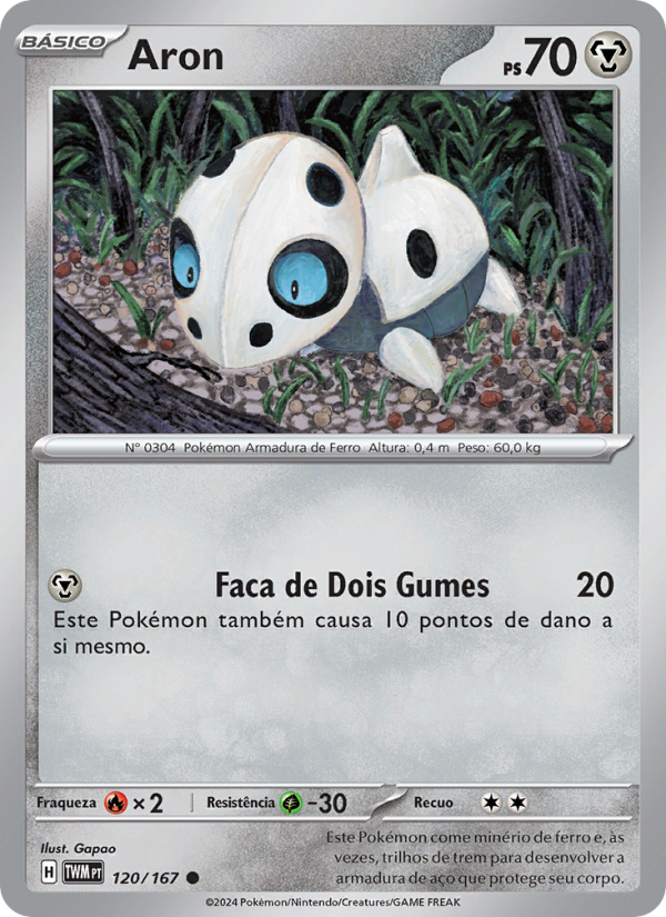Aron 120 — Twilight Masquerade (Portuguese Pokémon TCG card)