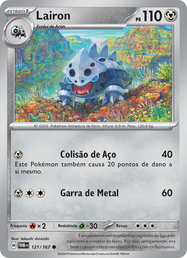 Lairon 121 — Twilight Masquerade (Portuguese Pokémon TCG card)