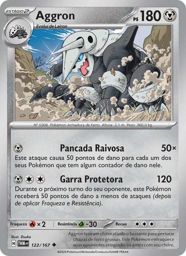 Aggron 122 — Twilight Masquerade (Portuguese Pokémon TCG card)
