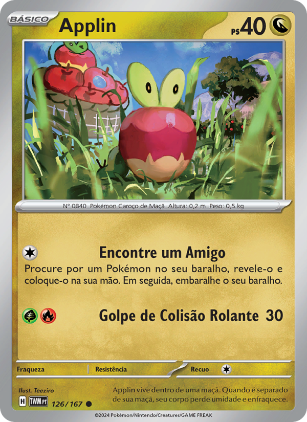 Applin 126 — Twilight Masquerade (Portuguese Pokémon TCG card)