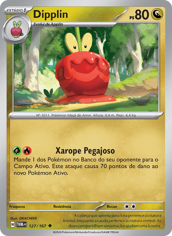Dipplin 127 — Twilight Masquerade (Portuguese Pokémon TCG card)