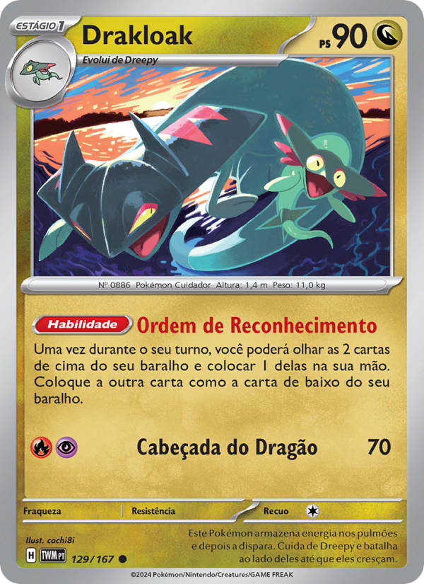 Drakloak 129 — Twilight Masquerade (Portuguese Pokémon TCG card)