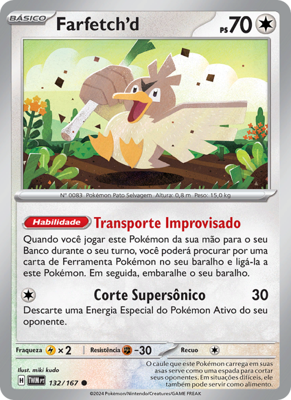 Farfetch'd 132 — Twilight Masquerade (Portuguese Pokémon TCG card)