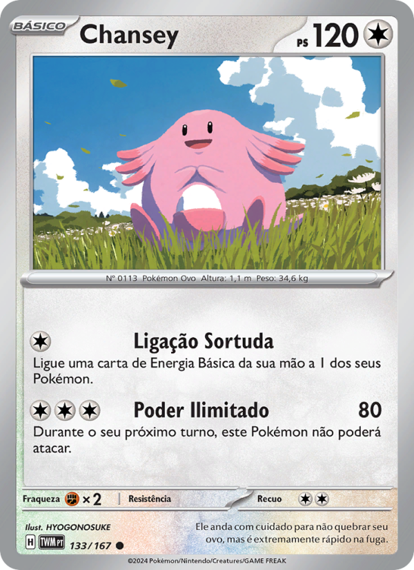 Chansey 133 — Twilight Masquerade (Portuguese Pokémon TCG card)