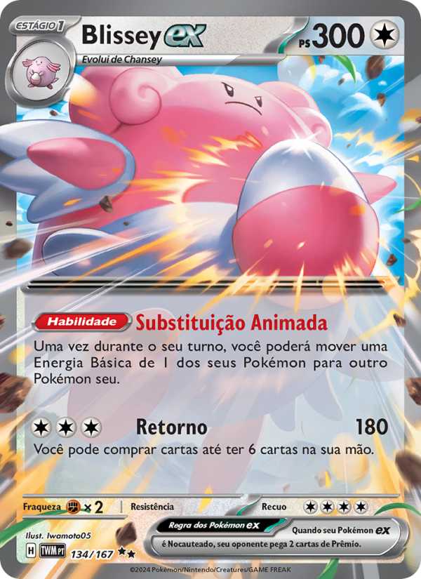 Blissey ex 134 — Twilight Masquerade (Portuguese Pokémon TCG card)