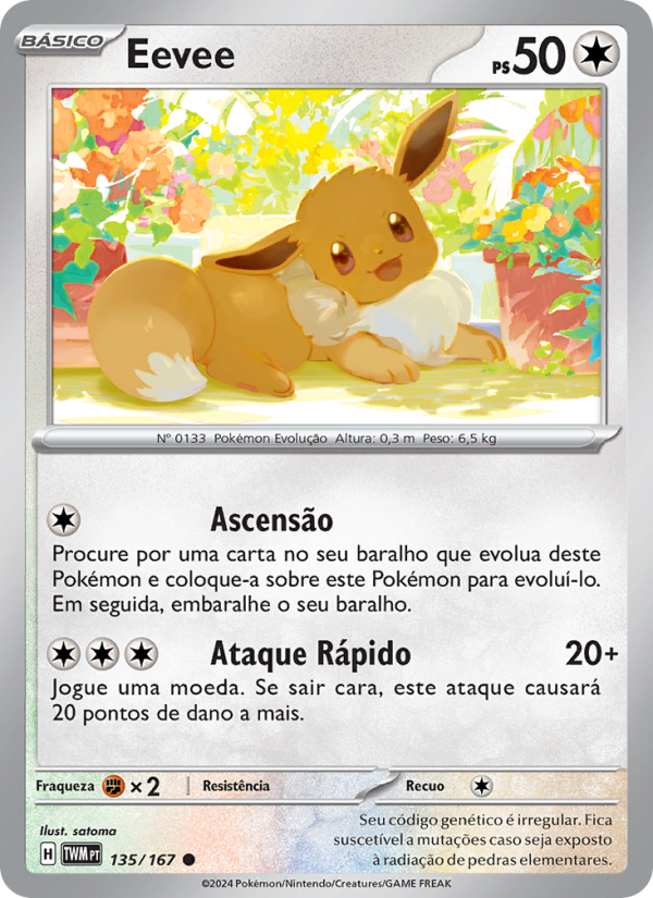 Eevee 135 — Twilight Masquerade (Portuguese Pokémon TCG card)