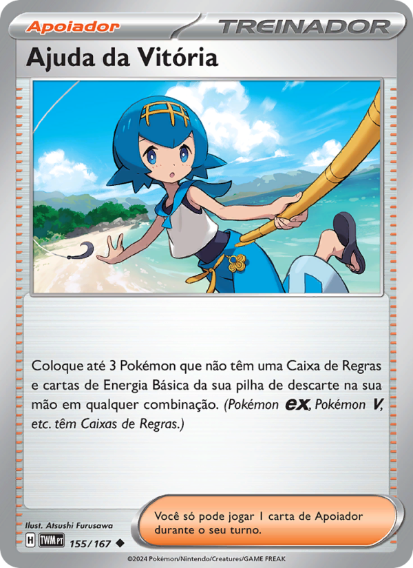 Ajuda da Vitória 155 — Máscaras do Crepúsculo (Portuguese Pokémon TCG card)