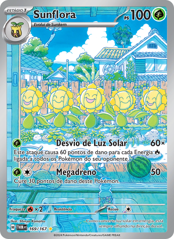 Sunflora 169 — Máscaras do Crepúsculo (Portuguese Pokémon TCG card)