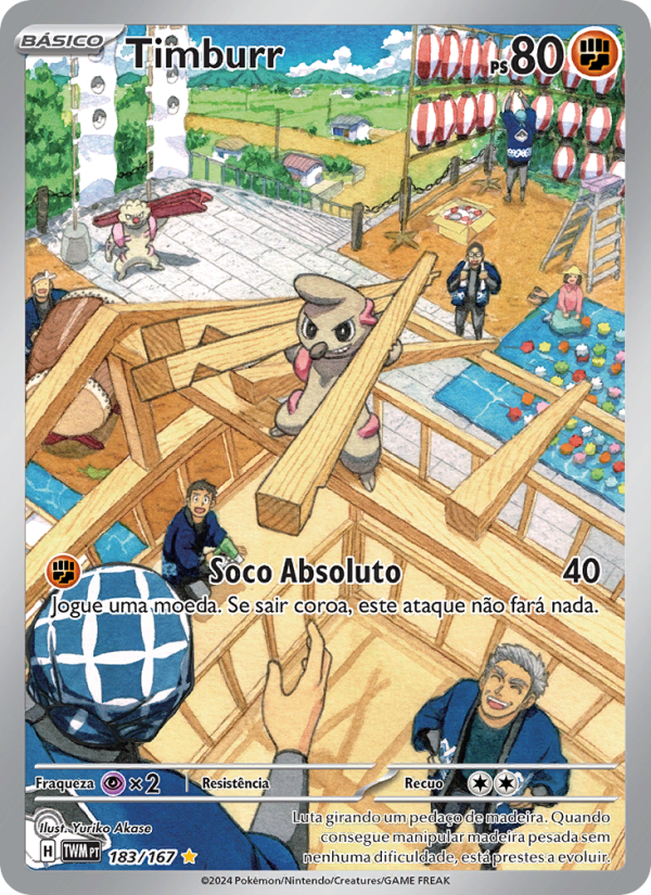 Timburr 183 — Twilight Masquerade (Portuguese Pokémon TCG card)