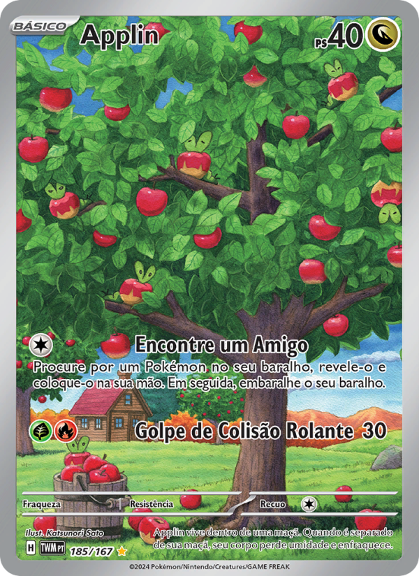 Applin 185 — Máscaras do Crepúsculo (Portuguese Pokémon TCG card)