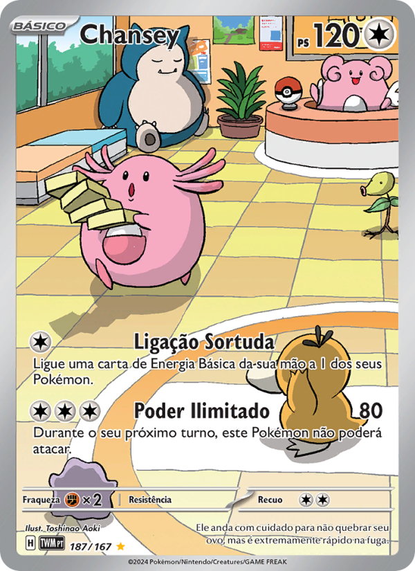 Chansey 187 — Máscaras do Crepúsculo (Portuguese Pokémon TCG card)