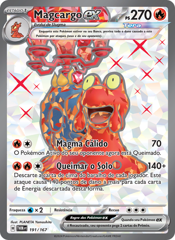 Magcargo ex 191 — Twilight Masquerade (Portuguese Pokémon TCG card)
