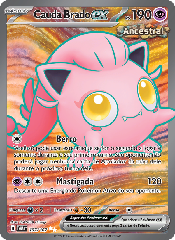 Cauda Brado ex 197 — Máscaras do Crepúsculo (Portuguese Pokémon TCG card)