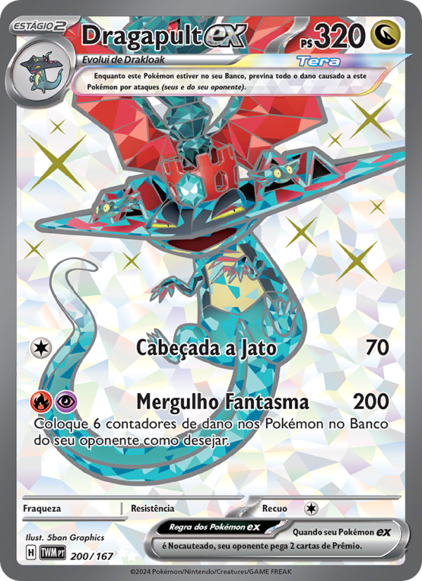 Dragapult ex 200 — Máscaras do Crepúsculo (Portuguese Pokémon TCG card)