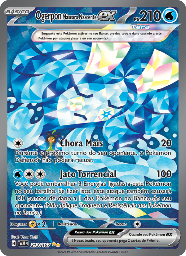Ogerpon Máscara Nascente ex 213 — Máscaras do Crepúsculo (Portuguese Pokémon TCG card)