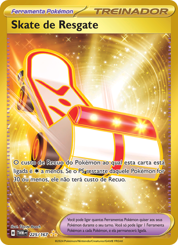 Skate de Resgate 225 — Máscaras do Crepúsculo (Portuguese Pokémon TCG card)