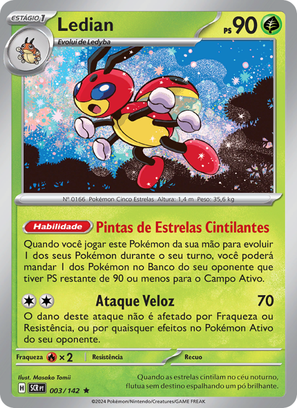 Ledian 003 — Coroa Estelar (Portuguese Pokémon TCG card)