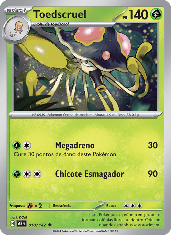 Toedscruel 018 — Coroa Estelar (Portuguese Pokémon TCG card)