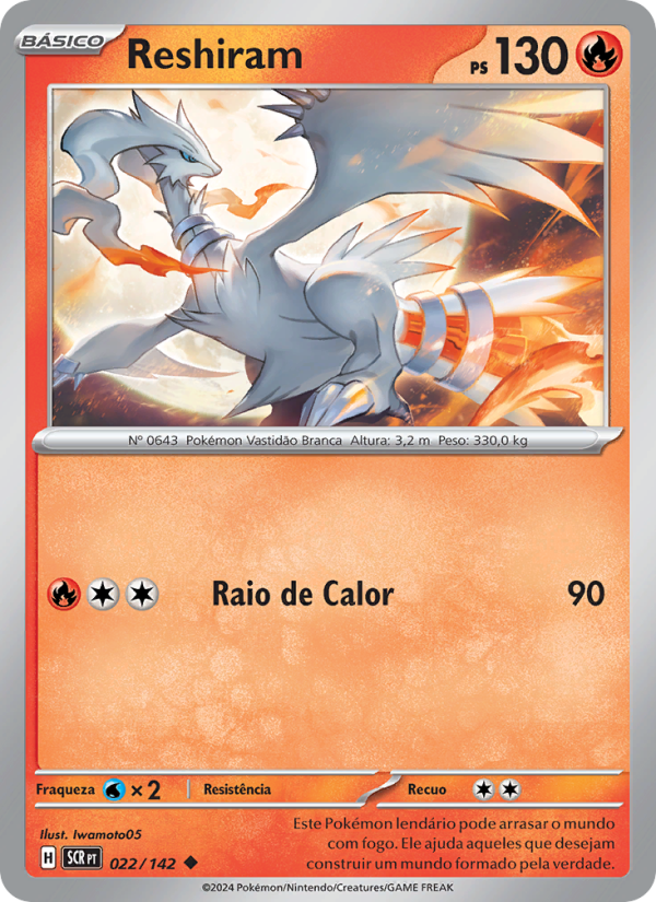 Reshiram 022 — Coroa Estelar (Portuguese Pokémon TCG card)