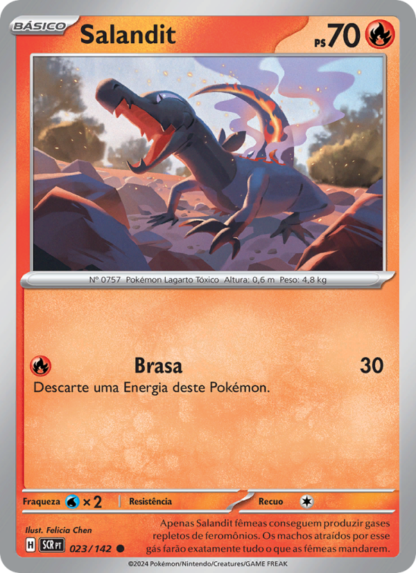 Salandit 023 — Coroa Estelar (Portuguese Pokémon TCG card)