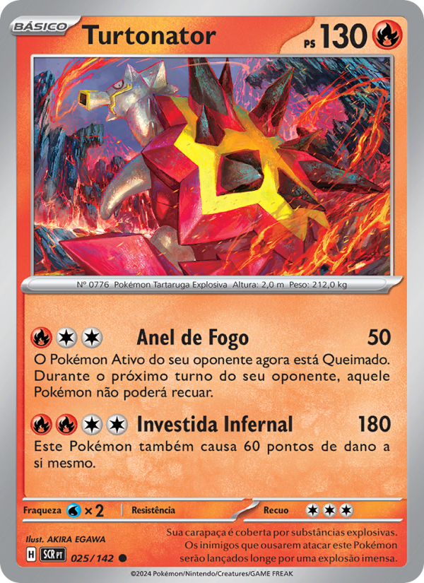 Turtonator 025 — Stellar Crown (Portuguese Pokémon TCG card)