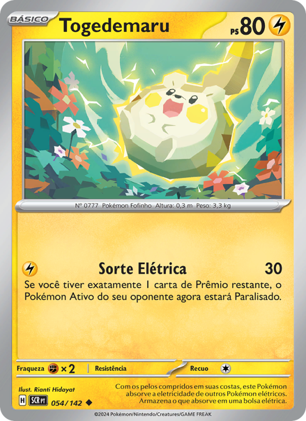 Togedemaru 054 — Coroa Estelar (Portuguese Pokémon TCG card)