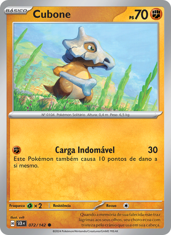 Cubone 072 — Coroa Estelar (Portuguese Pokémon TCG card)