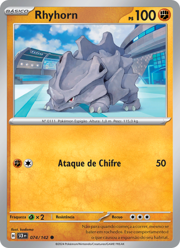 Rhyhorn 074 — Coroa Estelar (Portuguese Pokémon TCG card)