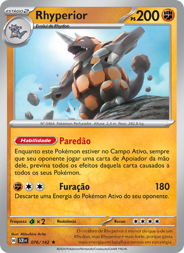 Rhyperior 076 — Coroa Estelar (Portuguese Pokémon TCG card)