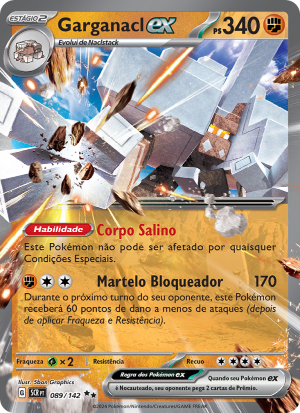 Garganacl ex 089 — Coroa Estelar (Portuguese Pokémon TCG card)