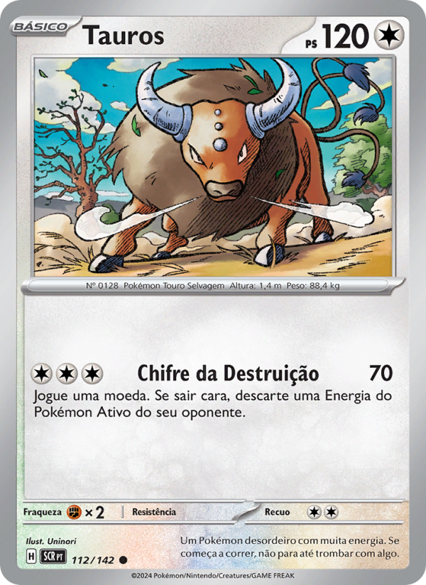 Tauros 112 — Coroa Estelar (Portuguese Pokémon TCG card)
