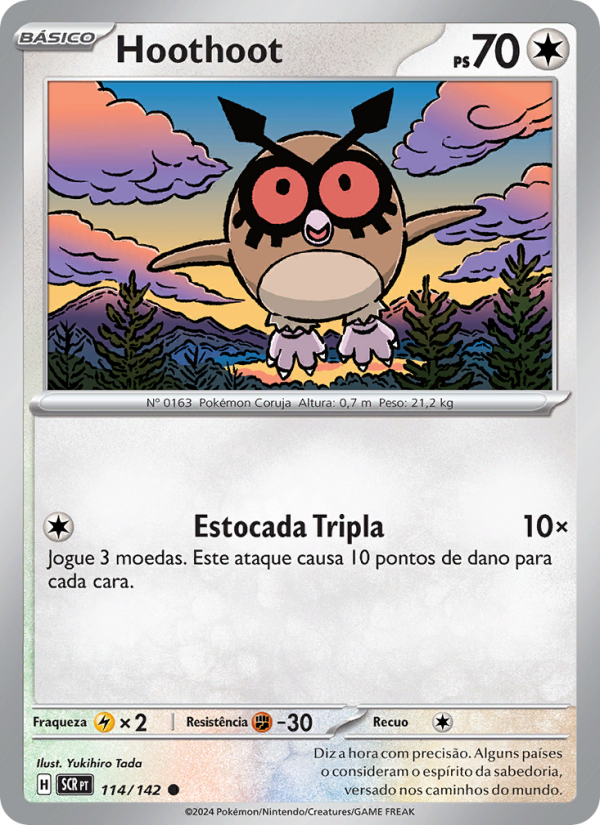 Hoothoot 114 — Stellar Crown (Portuguese Pokémon TCG card)