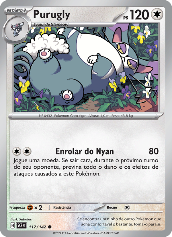 Purugly 117 — Coroa Estelar (Portuguese Pokémon TCG card)