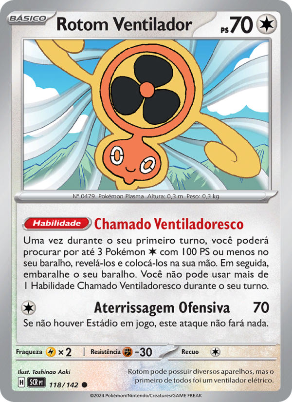 Rotom Ventilador 118 — Coroa Estelar (Portuguese Pokémon TCG card)