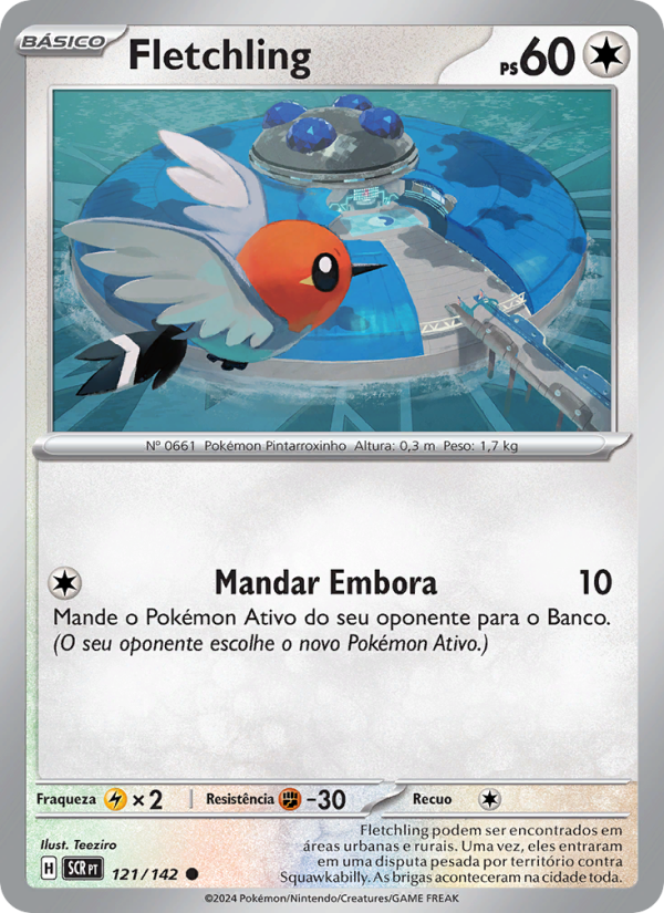 Fletchling 121 — Coroa Estelar (Portuguese Pokémon TCG card)