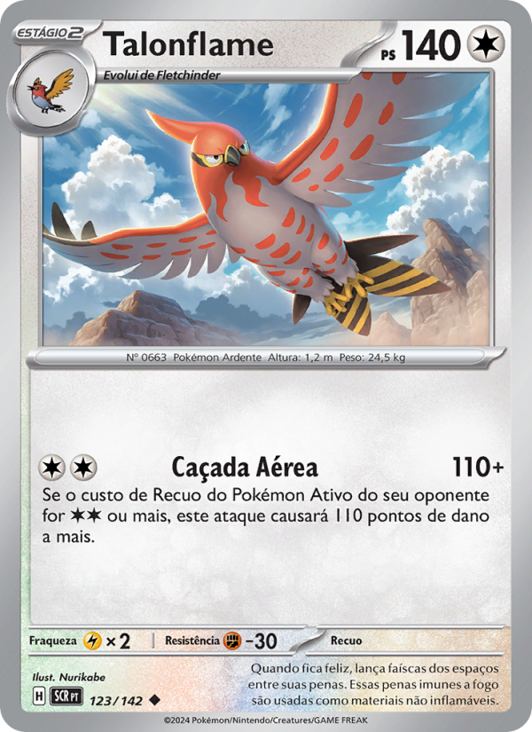 Talonflame 123 — Coroa Estelar (Portuguese Pokémon TCG card)
