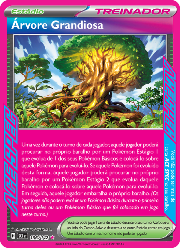 Árvore Grandiosa 136 — Coroa Estelar (Portuguese Pokémon TCG card)