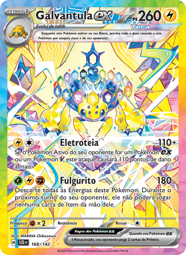 Galvantula ex 168 — Coroa Estelar (Portuguese Pokémon TCG card)