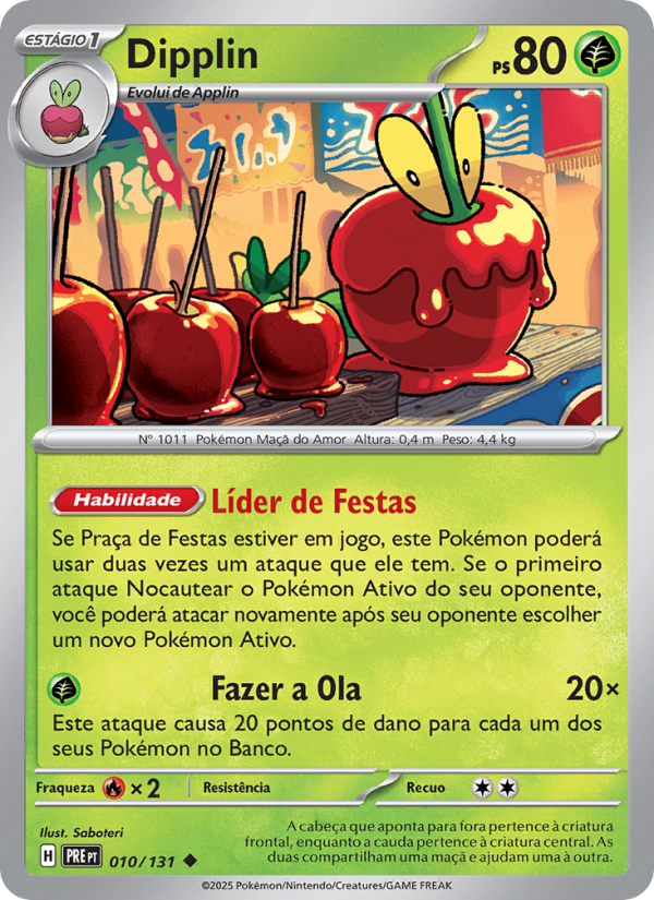 Dipplin 010 — Evoluções Prismáticas (Portuguese Pokémon TCG card)
