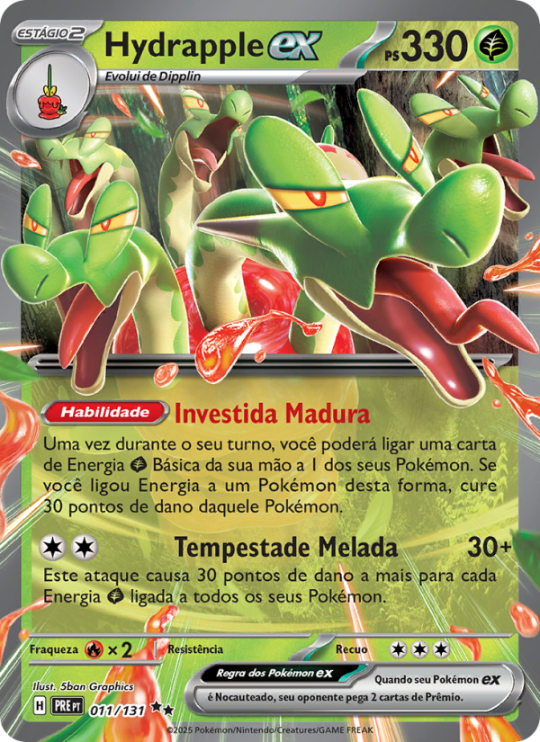 Hydrapple ex 011 — Prismatische Entwicklungen (Portuguese Pokémon TCG card)