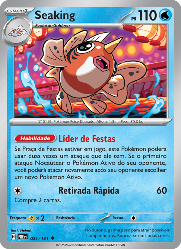 Seaking 021 — Evoluções Prismáticas (Portuguese Pokémon TCG card)