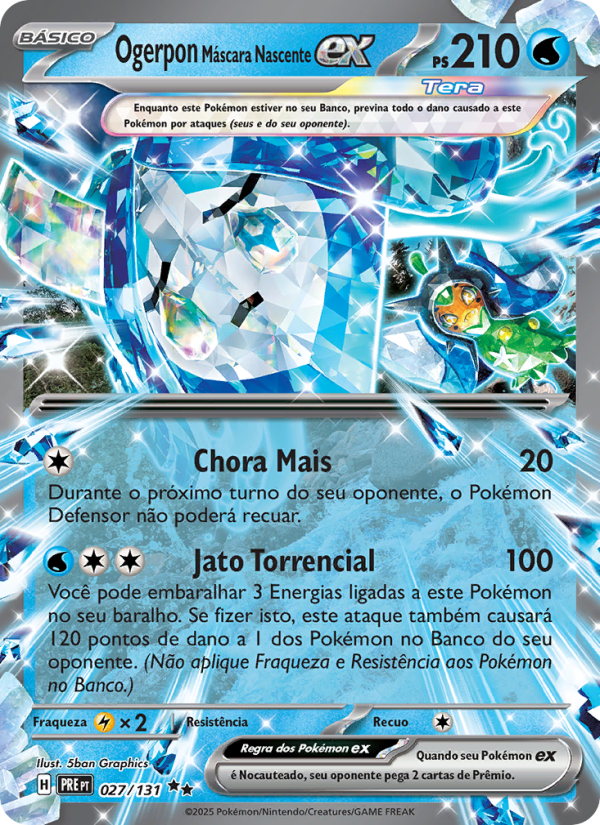Ogerpon Máscara Nascente ex 027 — Evoluções Prismáticas (Portuguese Pokémon TCG card)